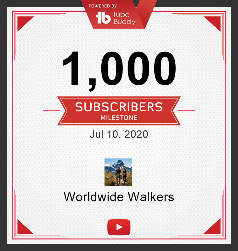 1000 subscribers on youtube worldwide walkers