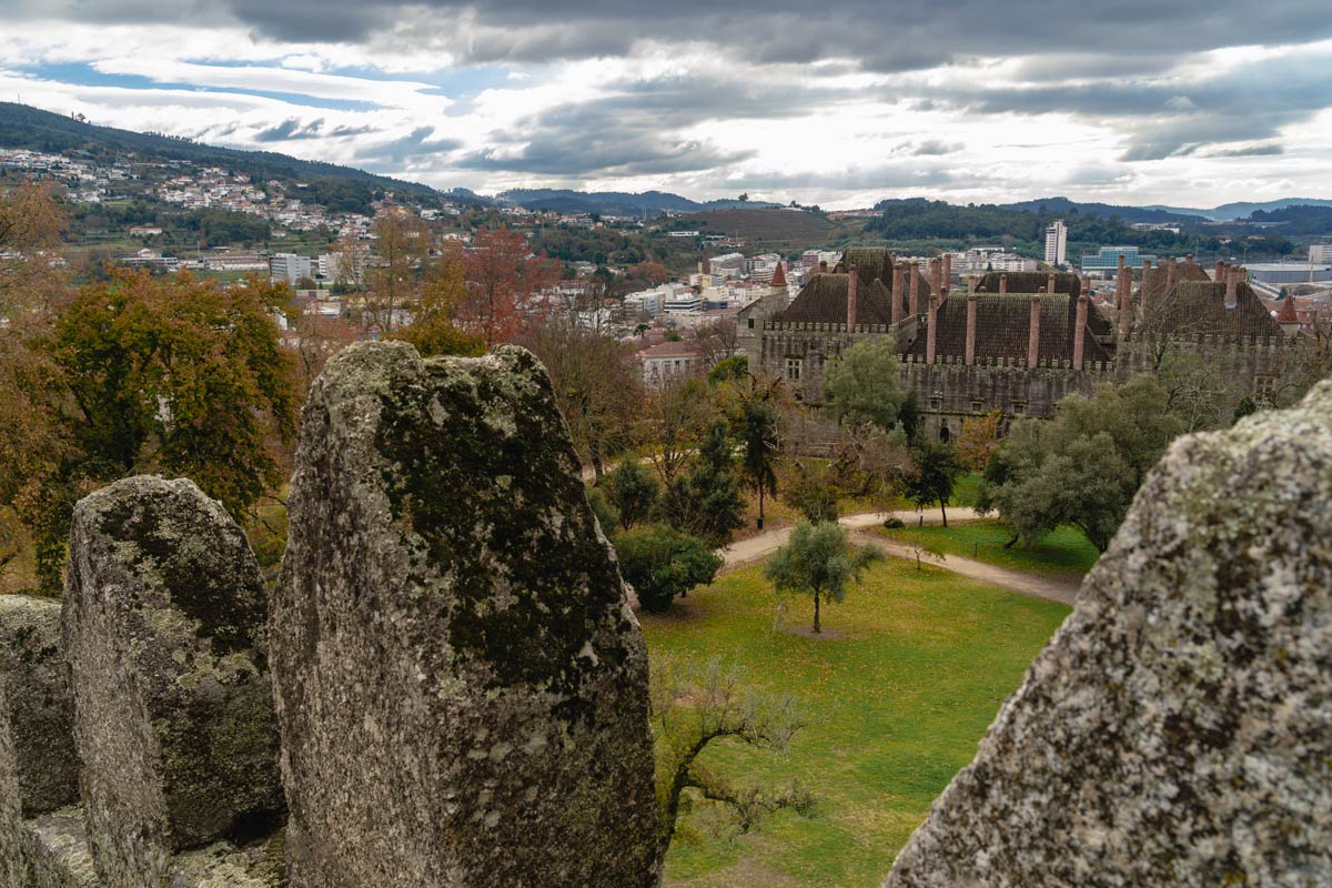 View over Guimarães from the medieval city ramparts